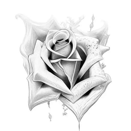 Rose sword tattoo design idea