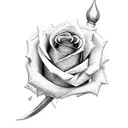 Rose sword tattoo design idea