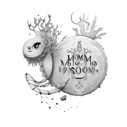 mom and son tattoo design idea