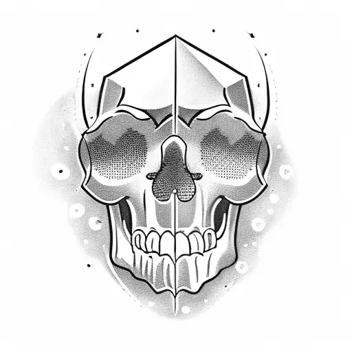 cowboy skull with shamrock in mouth tattoo design idea