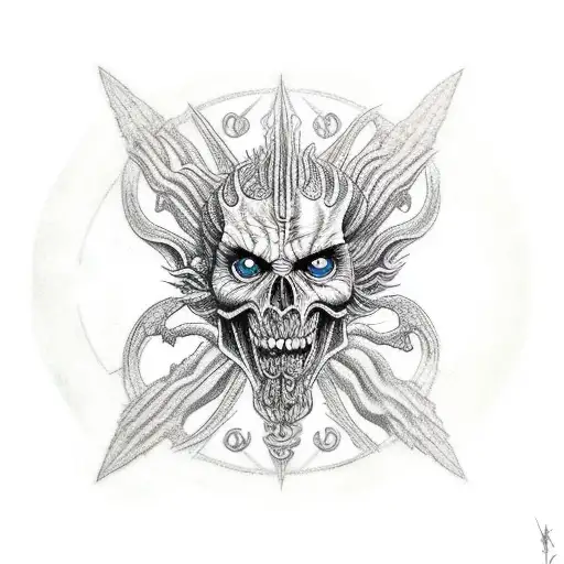 vitruvian satan  tattoo design idea
