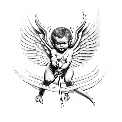 Cupid Satan  tattoo design idea