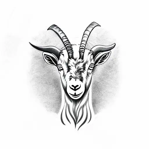 goat cupid tattoo design idea