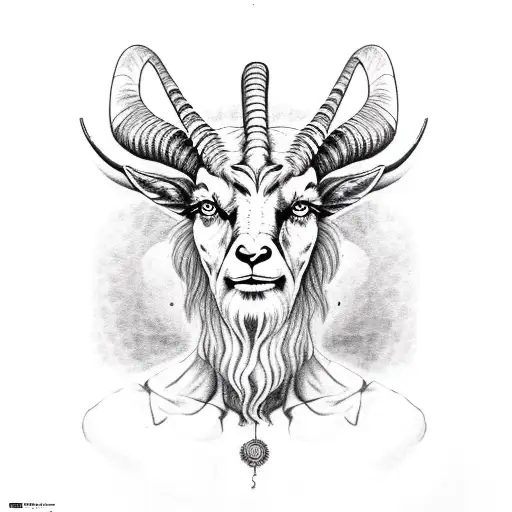 vitruvian goat man  tattoo design idea