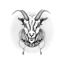 vitruvian goat  tattoo design idea