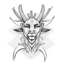 vitruvian goat man  tattoo design idea