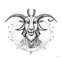 vitruvian goat man  tattoo design idea