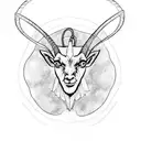 vitruvian goat man  tattoo design idea