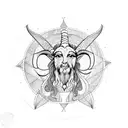 vitruvian goat man  tattoo design idea