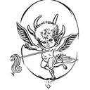 Cupid as a demon  tattoo design idea