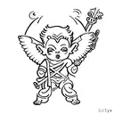 Cupid as a demon  tattoo design idea