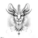 vitruvian goat man  tattoo design idea