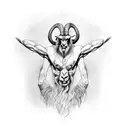 vitruvian goat man  tattoo design idea
