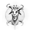 vitruvian goat man  tattoo design idea