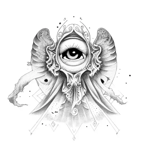 crying eyes of a fallen angel tattoo design idea