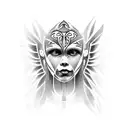 tear drops from the eyes of a fallen angel  tattoo design idea