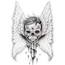 crying eyes of a fallen angel  tattoo design idea