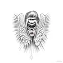 crying eyes of a fallen angel  tattoo design idea