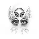 crying eyes of a fallen angel  tattoo design idea