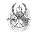 Neptune holding a trident tattoo design idea