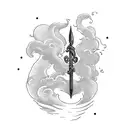 Neptune holding a trident tattoo design idea