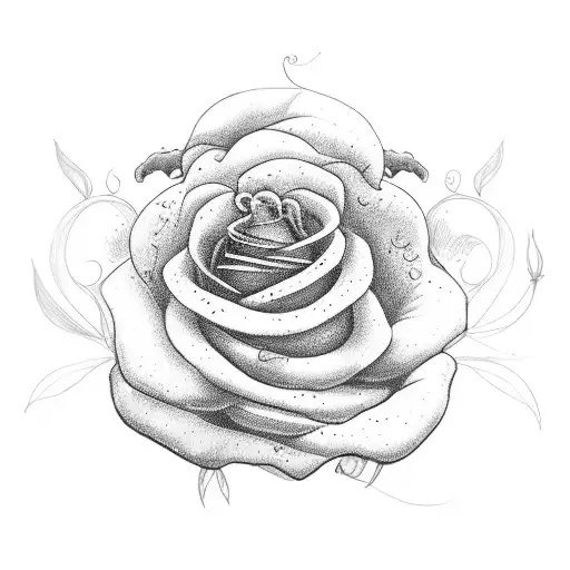 seagull an roses tattoo design idea