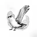 seagull in a polaroid picture  tattoo design idea