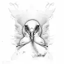 seagull in a polaroid picture  tattoo design idea