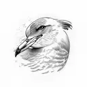 seagull in a polaroid picture  tattoo design idea