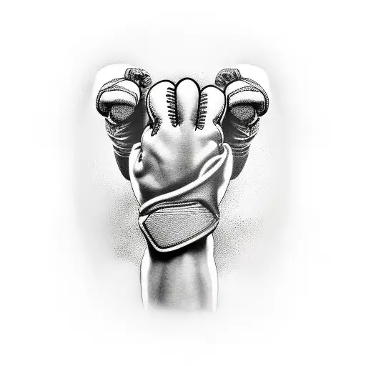 greece god like boxer with gloves tattoo design idea