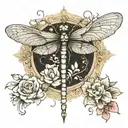 Dragonfly Centerpiece Placement: The front of the leg (shin area) as the centerpiece. Design: A large, intricately detai tattoo design idea