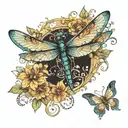 Dragonfly Centerpiece Placement: The front of the leg (shin area) as the centerpiece. Design: A large, intricately detai tattoo design idea