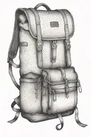 travel backpack tattoo design idea