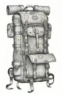 travel backpack tattoo design idea