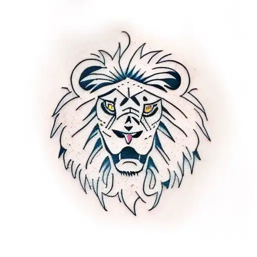 angry lion head tattoo design idea