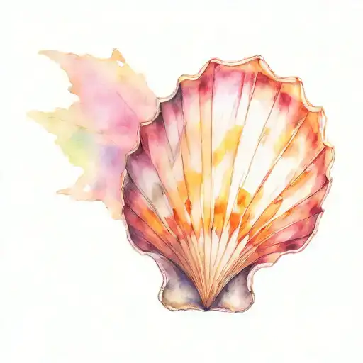 santiago scallop shell tattoo design idea