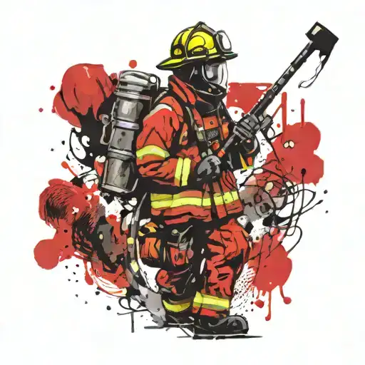 FIREFIGHTER FIRST IN LAST OUT  tattoo design idea