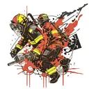 FIREFIGHTER FIRST IN LAST OUT  tattoo design idea