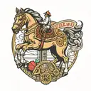 race horse and slot machine tattoo design idea