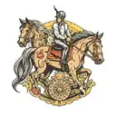 race horse and slot machine tattoo design idea