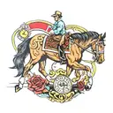 race horse and slot machine tattoo design idea