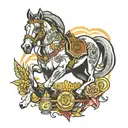 race horse and slot machine tattoo design idea