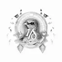 May 7 1971 in Roman numerals with birds flying away from it  tattoo design idea