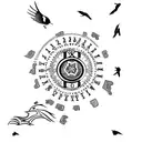 May 7 1971 in Roman numerals with birds flying away from it  tattoo design idea