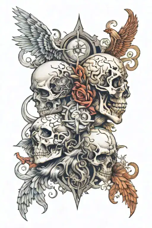 good side of good vs. evil   tattoo design idea