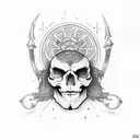 skull with spartan tattoo design idea