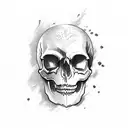 skull with spartan tattoo design idea