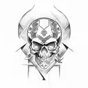 skull with spartan tattoo design idea