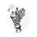 skeleton hand around a heart tattoo design idea