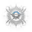 phoenix, sun & moon  tattoo design idea